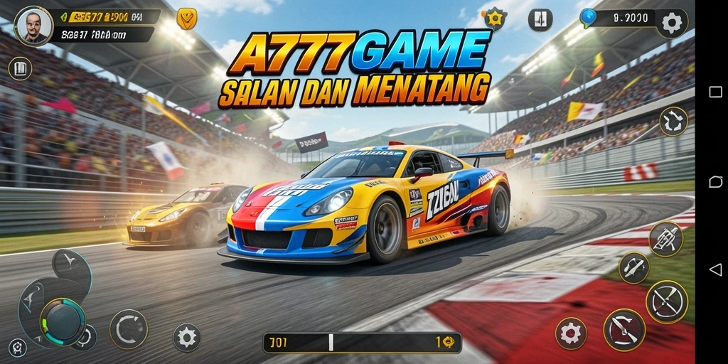 Gameplay menegangkan dan seru dalam balapan A777GAME.