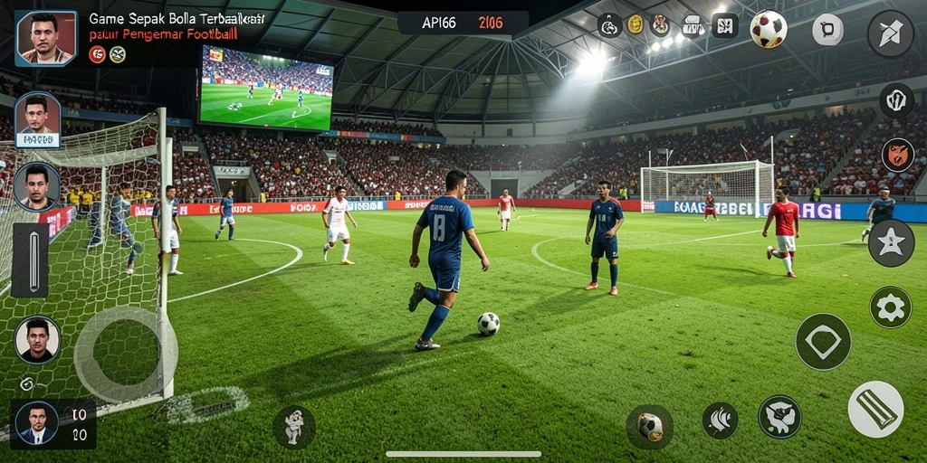 Tampilan gameplay API66 yang memukau dengan aksi sepak bola yang mendebarkan.