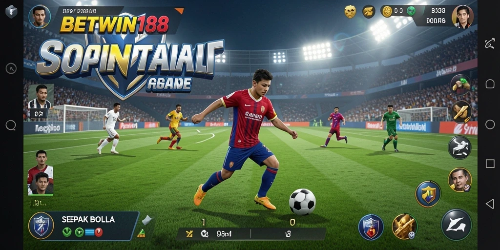 Tampilan gameplay BETWIN188 yang menegangkan saat bertanding di lapangan.