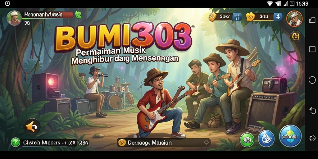 Tampilan gameplay menarik dari BUMI303 yang penuh warna.