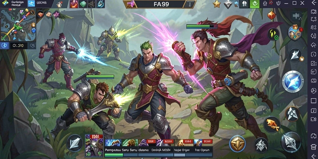 Tampilan screenshot utama FA99 dengan aksi pertempuran seru.