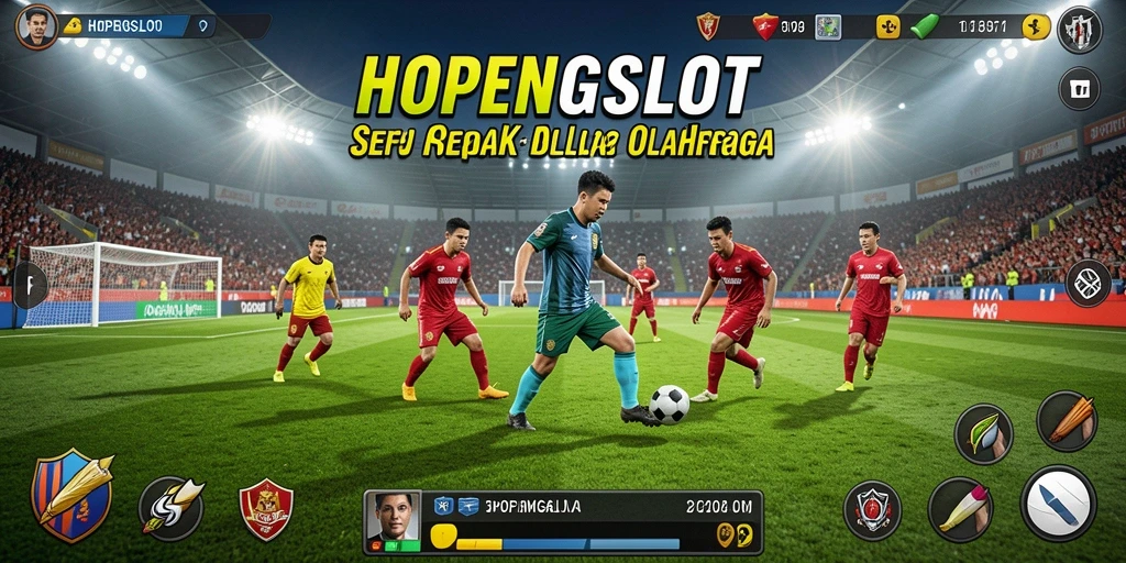 Tampilan gameplay HOPENGSLOT dengan aksi sepak bola yang menegangkan.