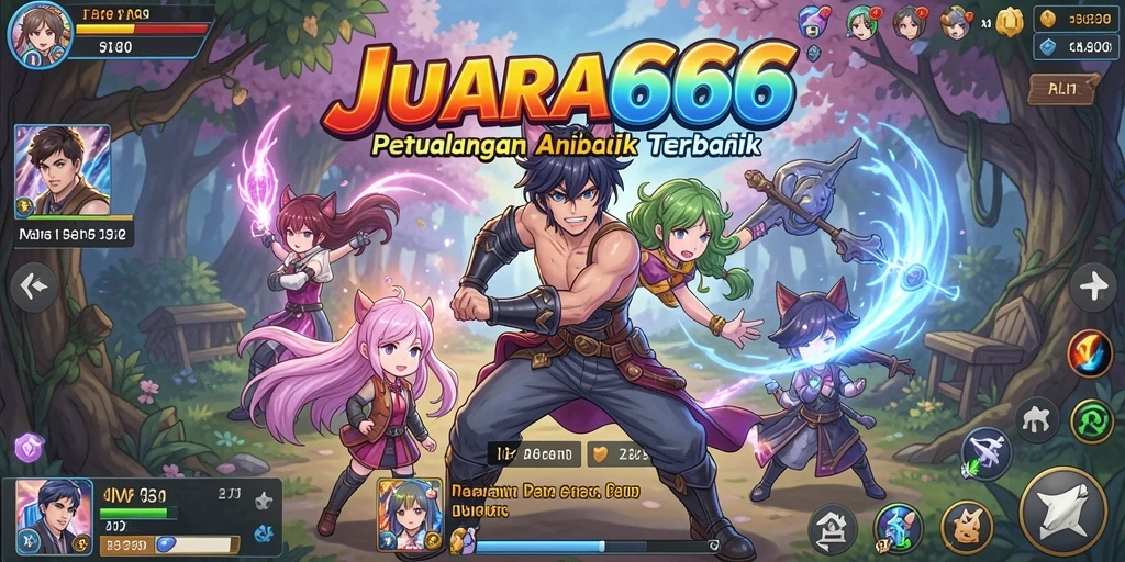 Screenshot gameplay JUARA666 menunjukkan karakter Anime yang penuh aksi.