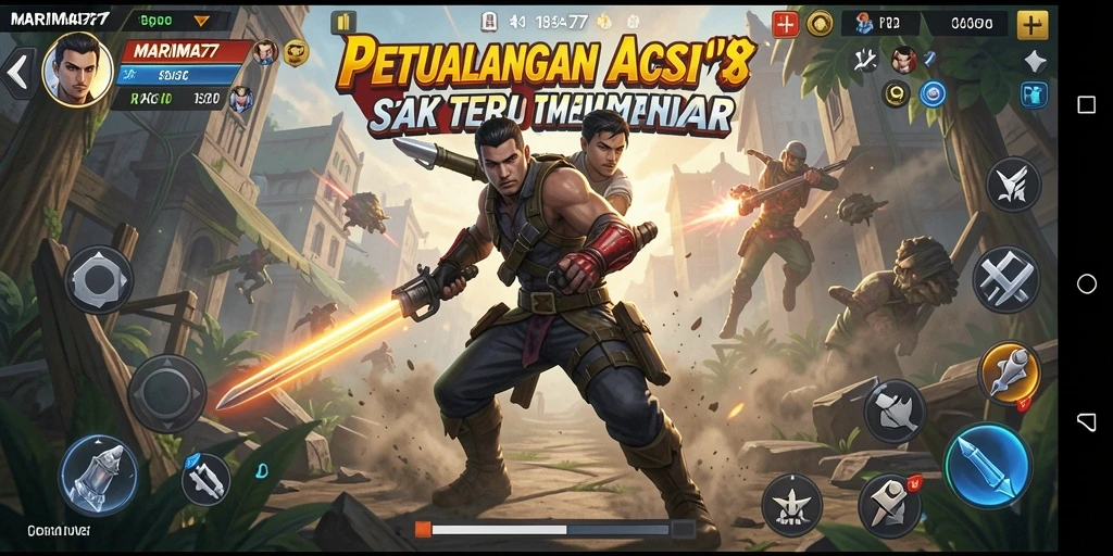 Tampilan gameplay yang mendebarkan dalam MARIMA77.
