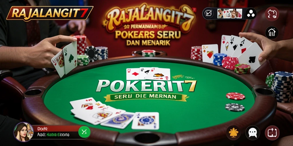 Tangkapan layar gameplay Poker yang mendebarkan di RAJALANGIT77.