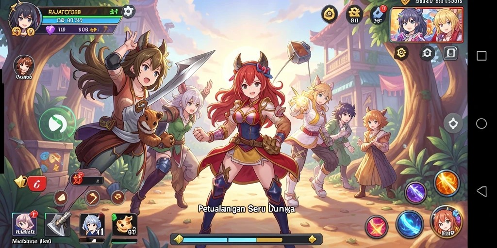 Tampilan gameplay seru dalam RAJATOTO88 dengan karakter Anime favorit.