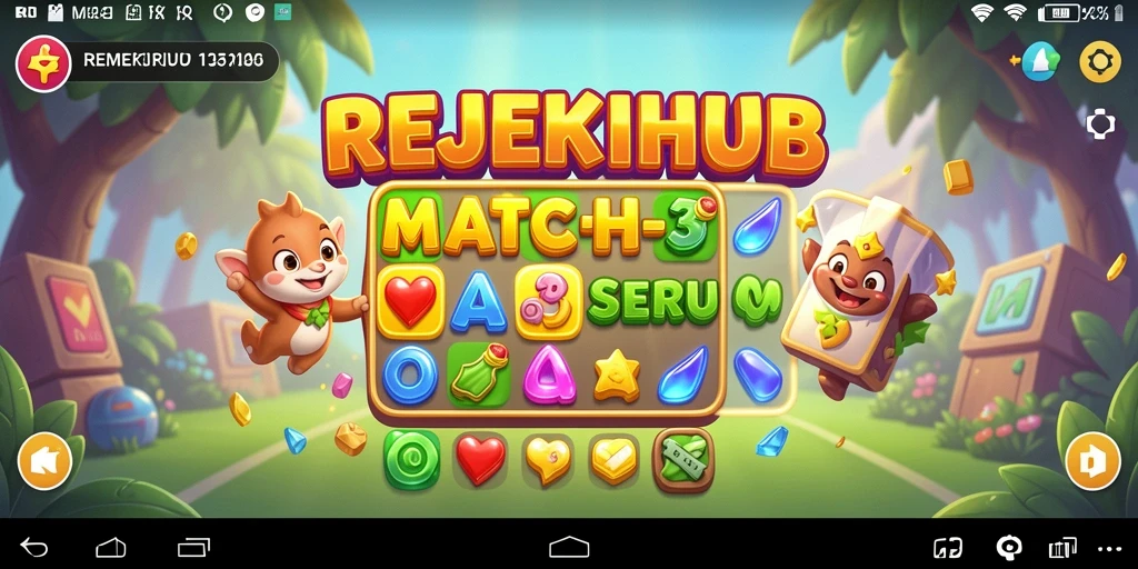 Tangkapan layar gameplay seru REJEKIHUB dalam aksi Match-3.
