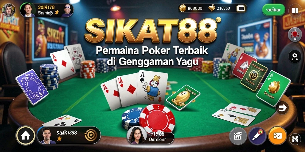 Tampilan gameplay Poker yang seru di SIKAT88.