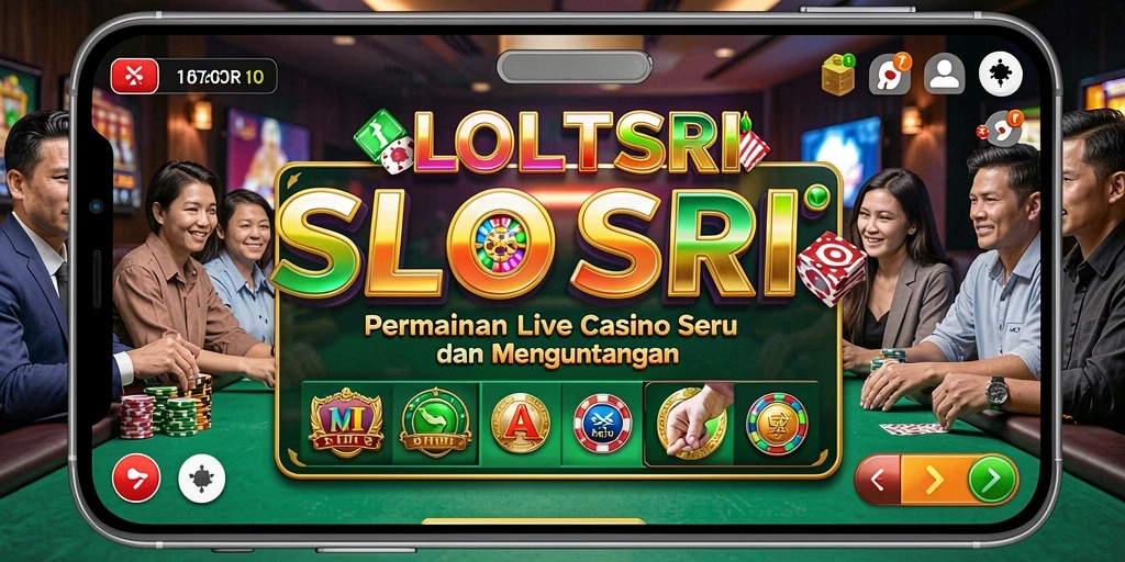 Screenshot gameplay Live Casino SLOTSRI menampilkan dealer langsung yang profesional.
