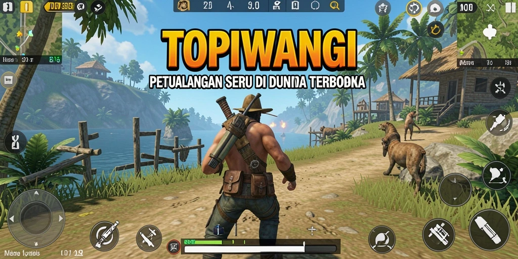 Gameplay seru di dunia terbuka TOPIWANGI yang menantang.