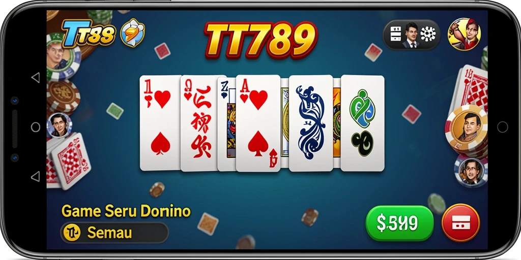 Screenshot utama TT789 menampilkan gameplay seru Domino.
