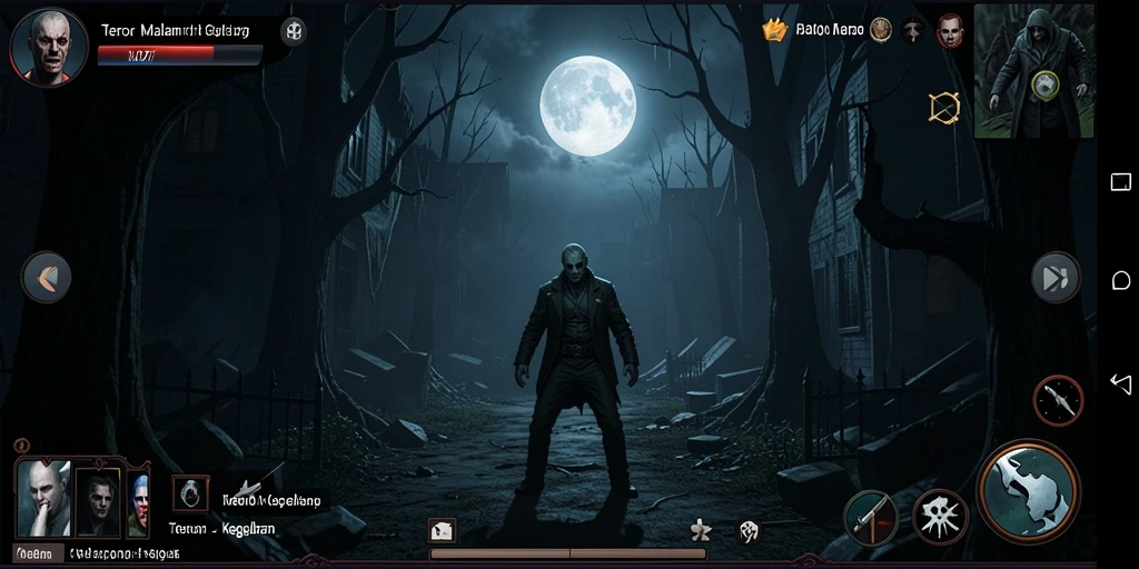 Screenshot V07 menunjukkan kegelapan dan ketegangan gameplay.
